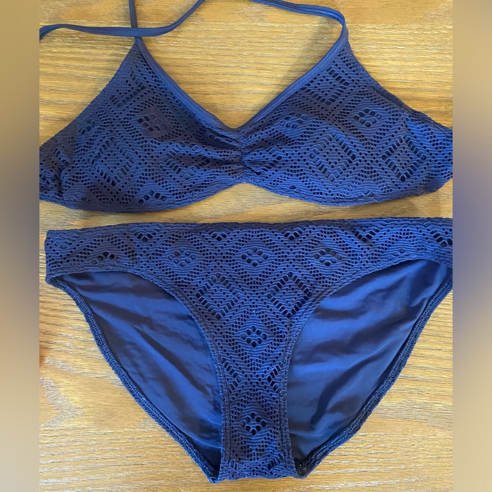 Aerie navy blue bikini size small